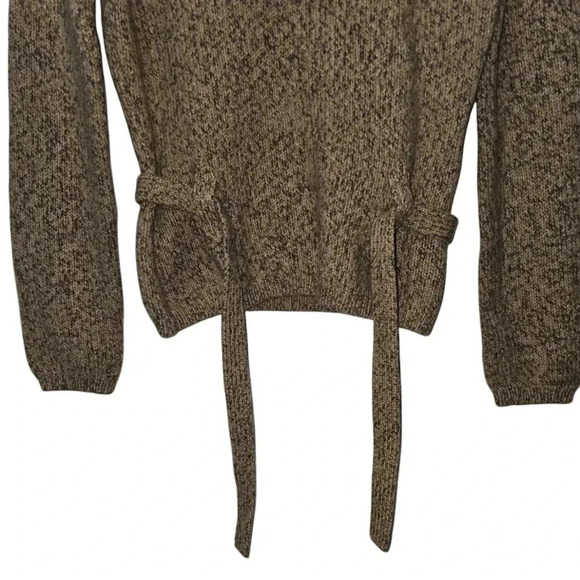 J Crew V Neck Belted Sweater Merino Wool Size PM - Picture 2 of 4